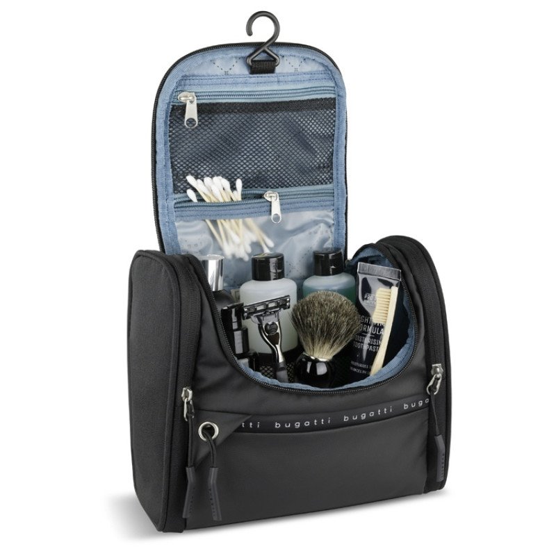 Несессер BUGATTI БЛАНК ОБЛЕГЧЕННАЯ | BLANC DELIGHT, чёрный, нейлон RPET600D/тарпаулин/полиэстер, 24,5х12х22,5 см, 5 л