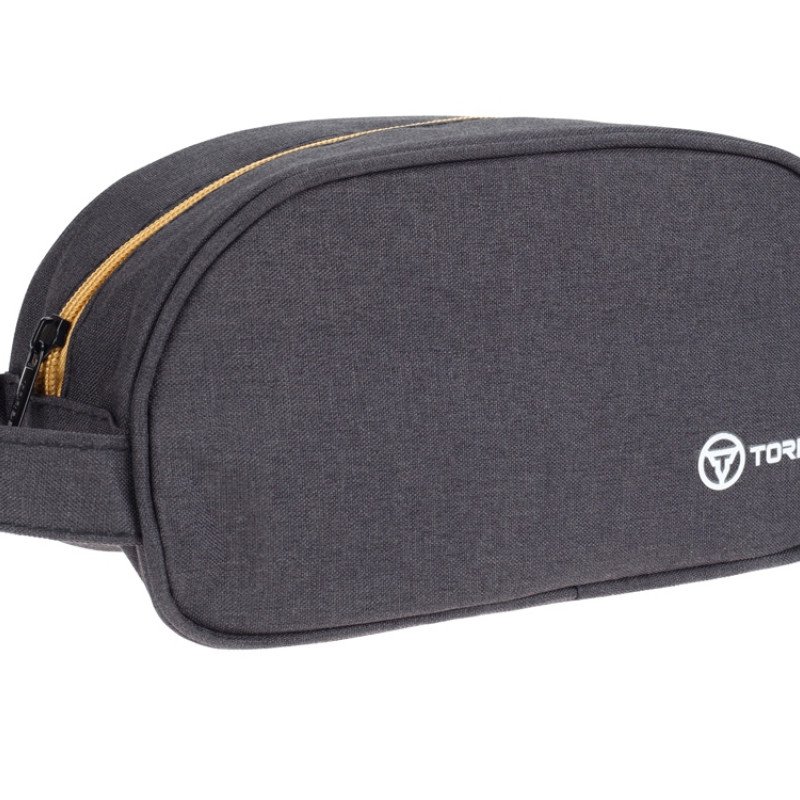 Несессер TORBER, дорожный, чёрный/бежевый, полиэстер 300D, 23 х 12 х 10 см