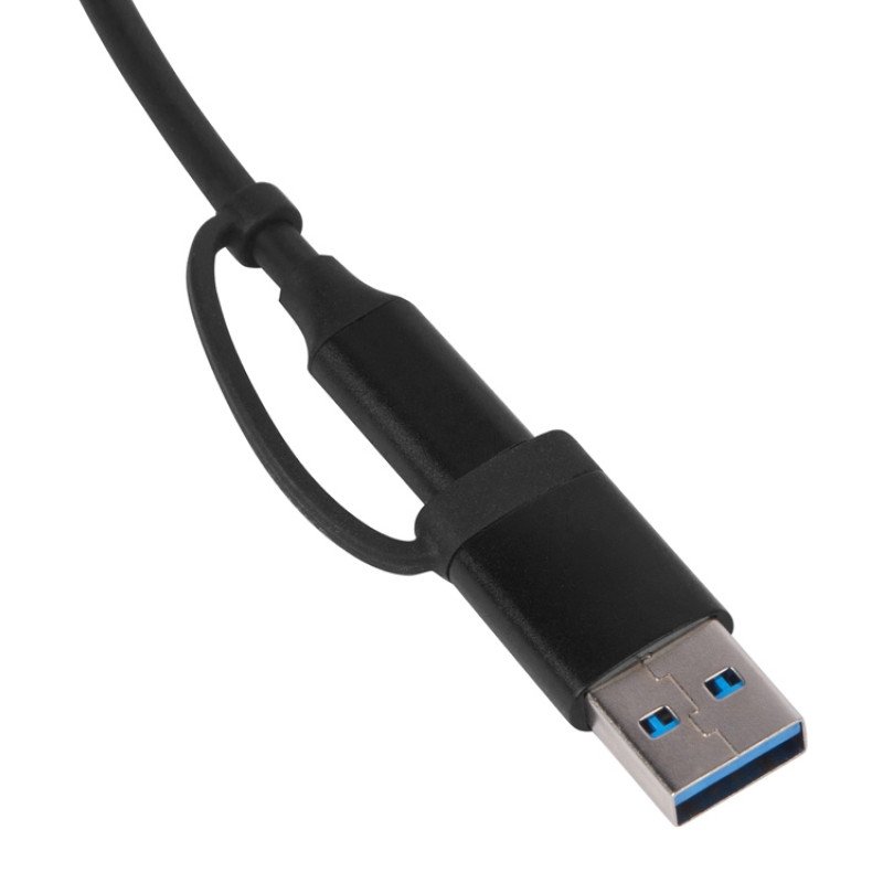 USB-хаб «Link» с коннектором 2-в-1 USB-C и USB-A, 2.0/3.0, черный