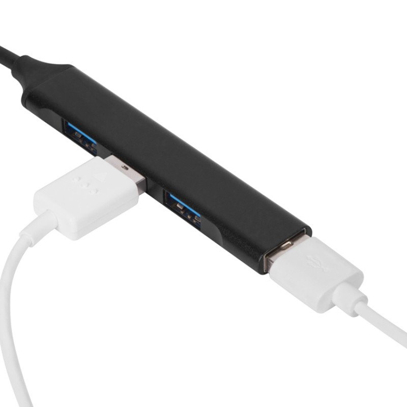 USB-хаб «Link» с коннектором 2-в-1 USB-C и USB-A, 2.0/3.0, черный