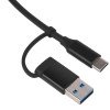 USB-хаб «Link» с коннектором 2-в-1 USB-C и USB-A, 2.0/3.0, черный