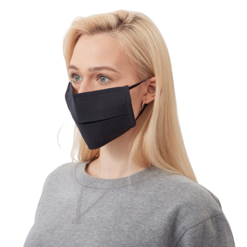 Маска для лица многоразовая из хлопка, черный Маска для лица многоразовая из хлопка, черный