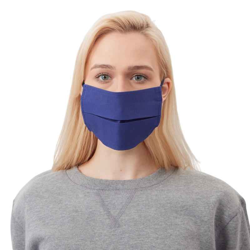 Маска для лица многоразовая из хлопка, синий