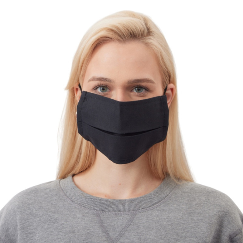 Маска для лица многоразовая из хлопка, черный Маска для лица многоразовая из хлопка, черный