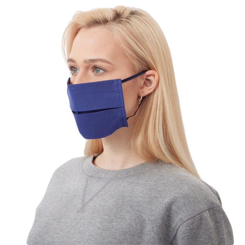 Маска для лица многоразовая из хлопка, синий
