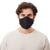 Маска для лица многоразовая с фиксаторами, черная