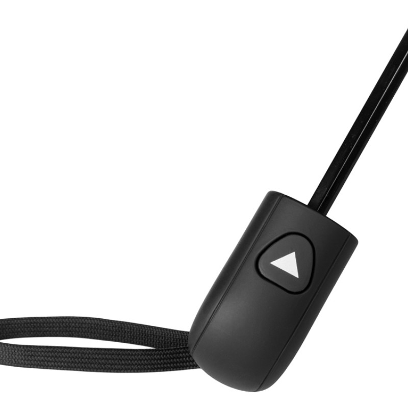 Зонт-полуавтомат Roof с куполом из переработанного пластика, черный