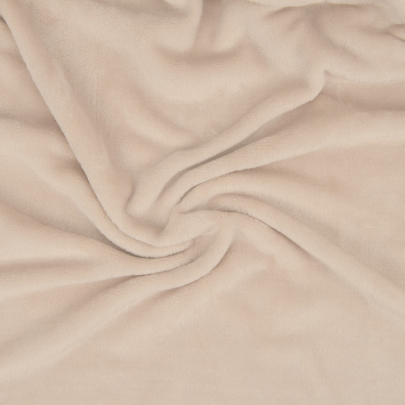 Плед флисовый Natty из переработанного пластика, бежевый с розовой лентой