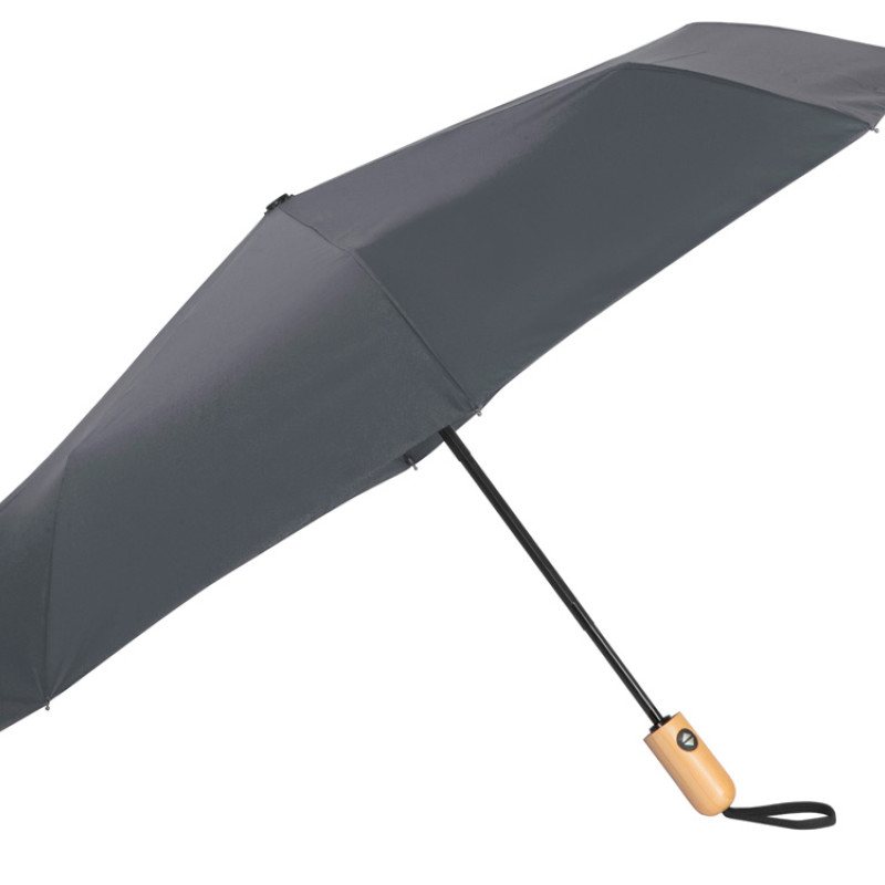 Зонт-автомат Lumet с куполом из переработанного пластика, серый (P)
