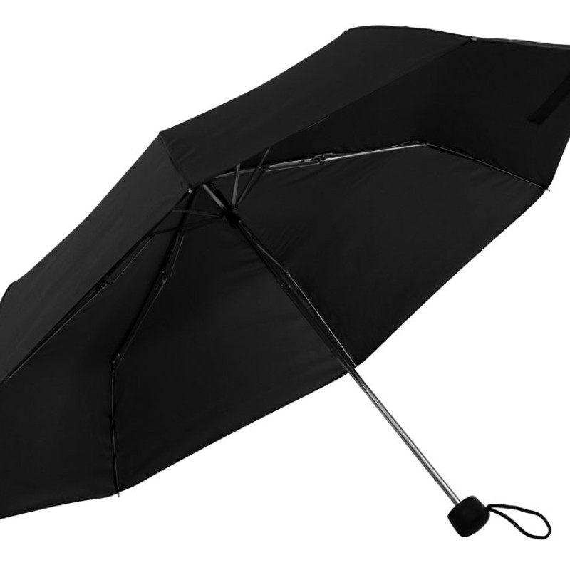 Зонт «Picau» из переработанного пластика в сумочке, черный