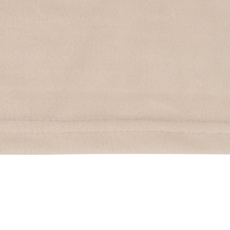 Плед флисовый Natty из переработанного пластика, бежевый со светло-розовой лентой