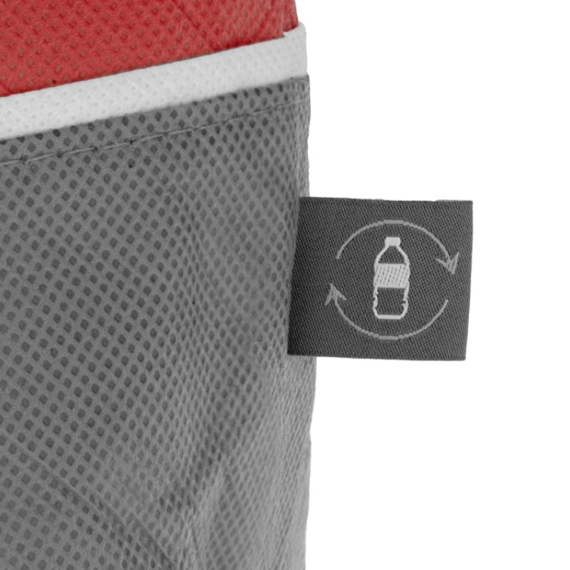 Сумка-холодильник Reviver с длинными ручками из нетканого переработанного материала RPET, красный/серый