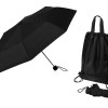 Зонт «Picau» из переработанного пластика в сумочке, черный