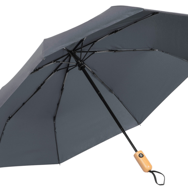Зонт-автомат Lumet с куполом из переработанного пластика, серый (P)