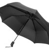 Зонт-полуавтомат Roof с куполом из переработанного пластика, черный