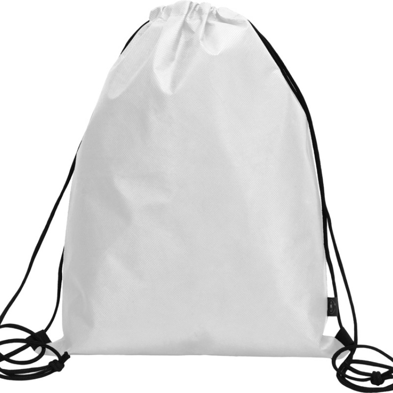Рюкзак-мешок Reviver из нетканого переработанного материала RPET, белый