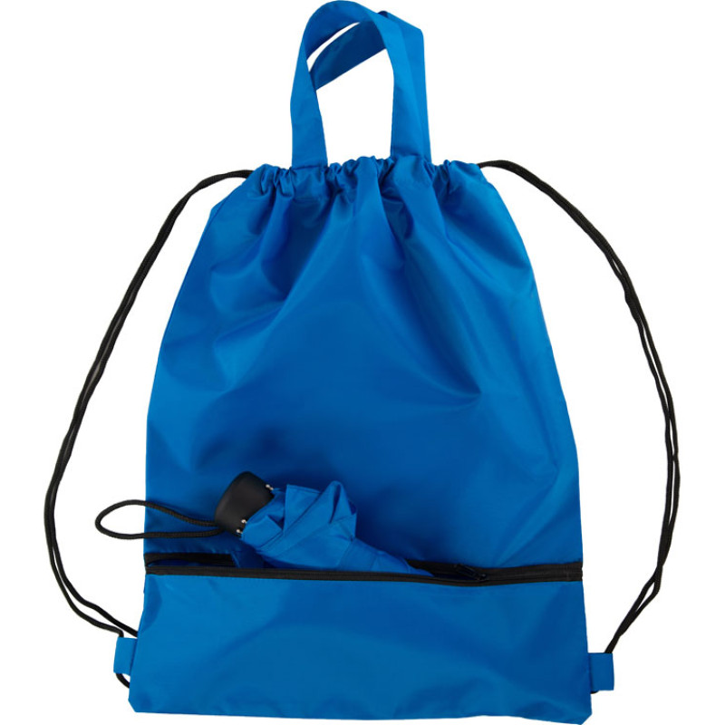 Зонт «Picau» из переработанного пластика в сумочке, синий