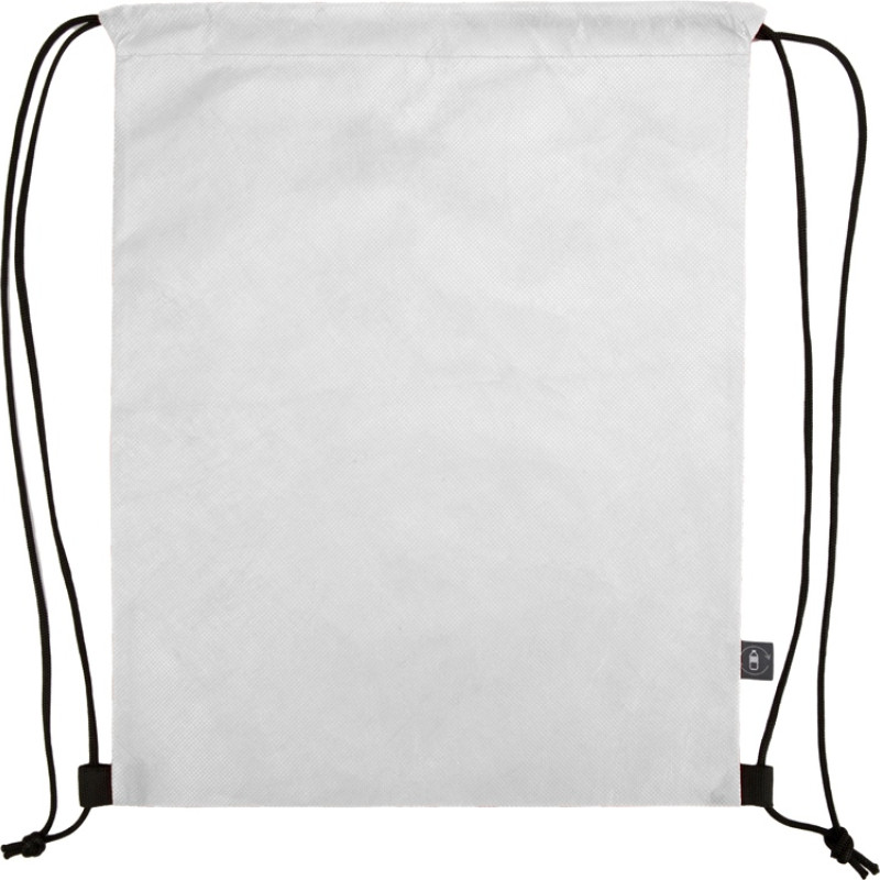 Рюкзак-мешок Reviver из нетканого переработанного материала RPET, белый