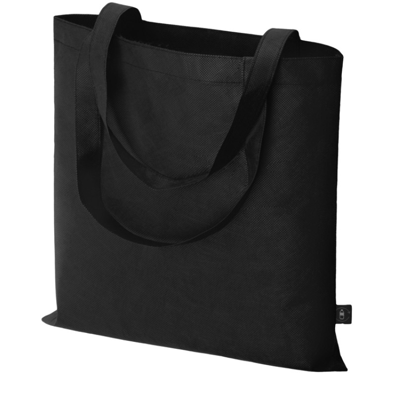 Сумка-шоппер Reviver из нетканого переработанного материала RPET, черный Сумка-шоппер Reviver из нетканого переработанного материала RPET, черный