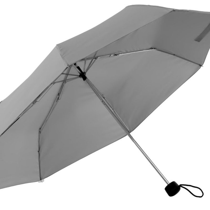 Зонт «Picau» из переработанного пластика в сумочке, серый