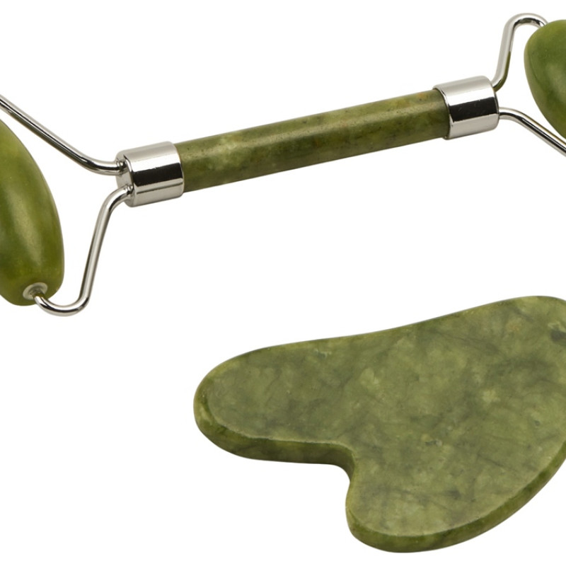 Сет роллер и гуаша "Rituals" из нефрита, зеленый