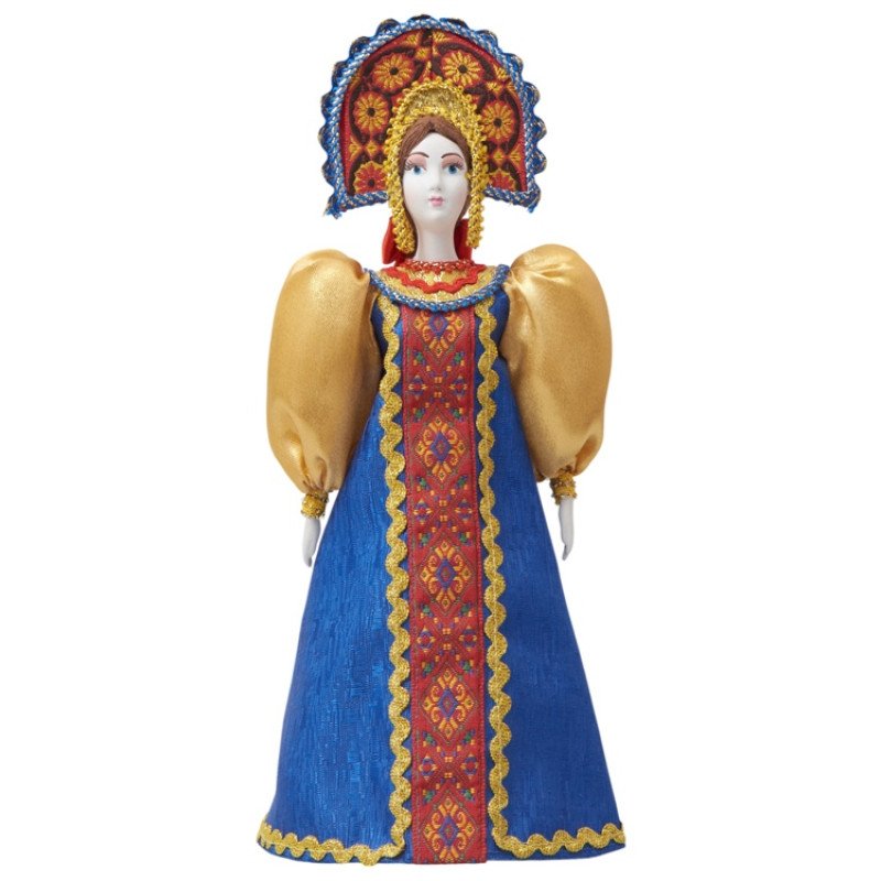 Подарочный набор: кукла фарфоровая, крем-мед, красный