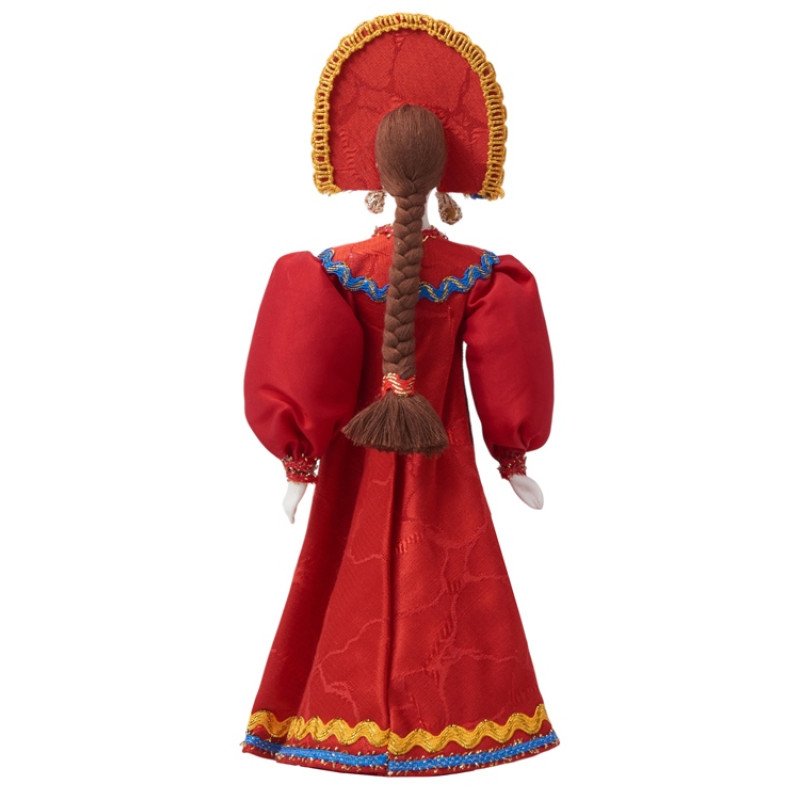 Подарочный набор: кукла фарфоровая, чай "Малина с мятой", красный