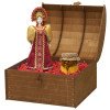Подарочный набор: кукла фарфоровая, мед, красный