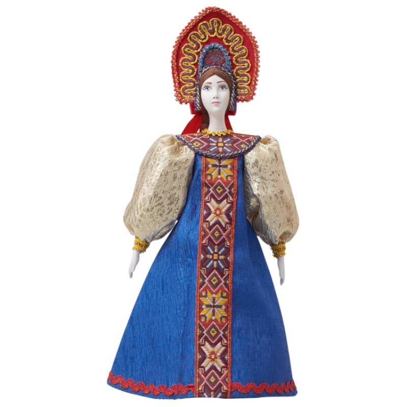 Подарочный набор: кукла фарфоровая, крем-мед, красный