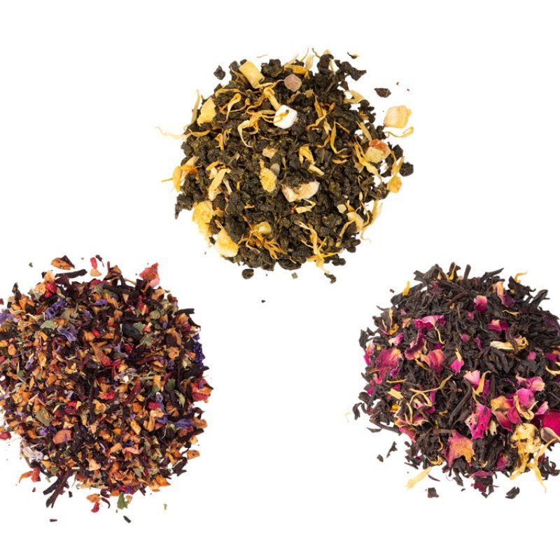 Набор подарочный с тремя видами чая "Bouquet" (два черных чая, зеленый чай)