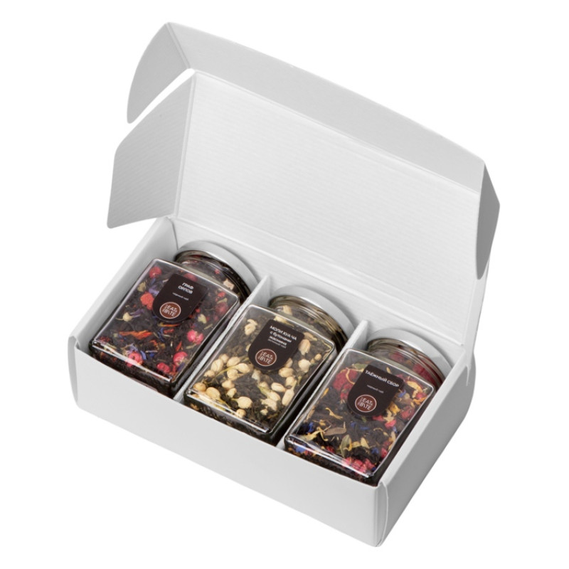 Набор подарочный с тремя видами чая "Bouquet" (два черных чая, зеленый чай)