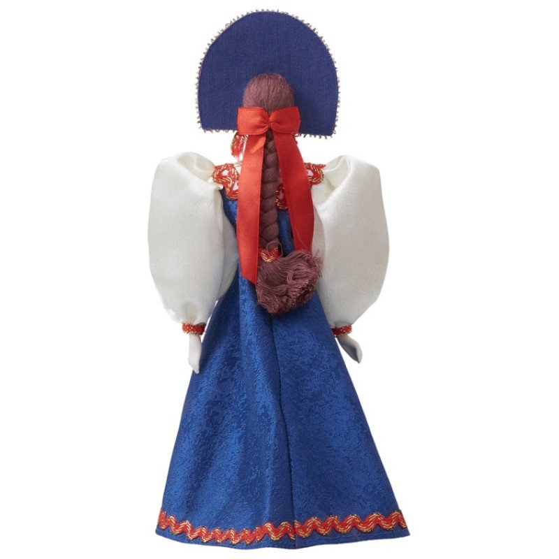 Подарочный набор: кукла фарфоровая, мед, синий