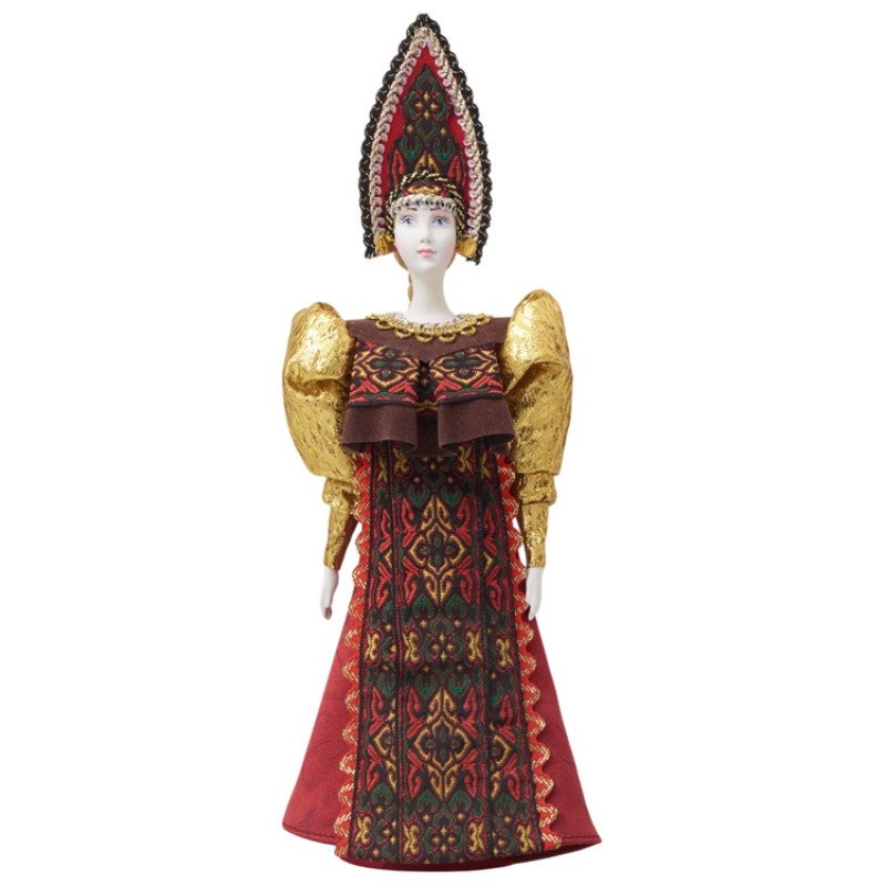 Подарочный набор: кукла фарфоровая, крем-мед, красный