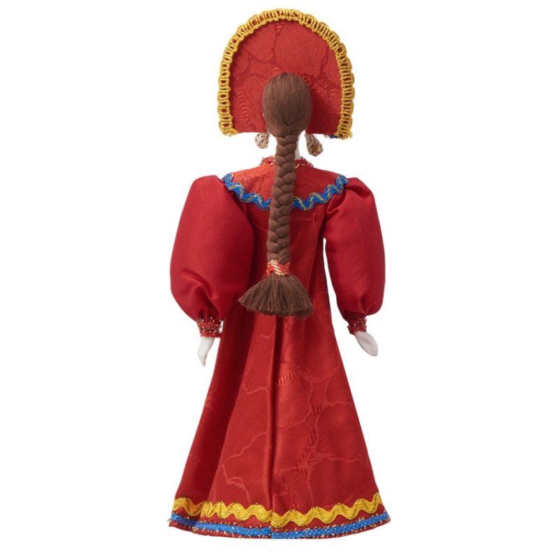 Подарочный набор: кукла фарфоровая, крем-мед, красный