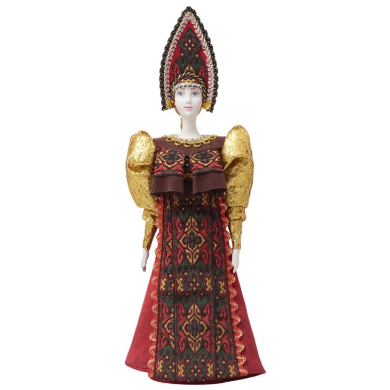 Подарочный набор: кукла фарфоровая, мед, красный