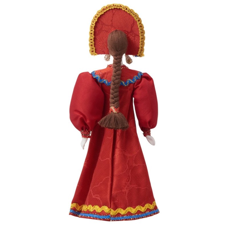 Подарочный набор: кукла фарфоровая, мед, красный