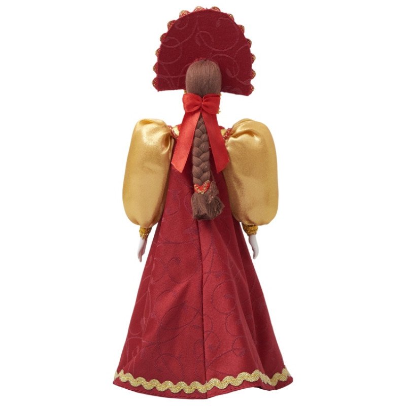 Подарочный набор: кукла фарфоровая, крем-мед, красный