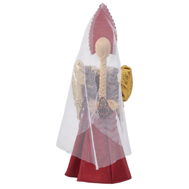 Подарочный набор: кукла фарфоровая, мед, красный