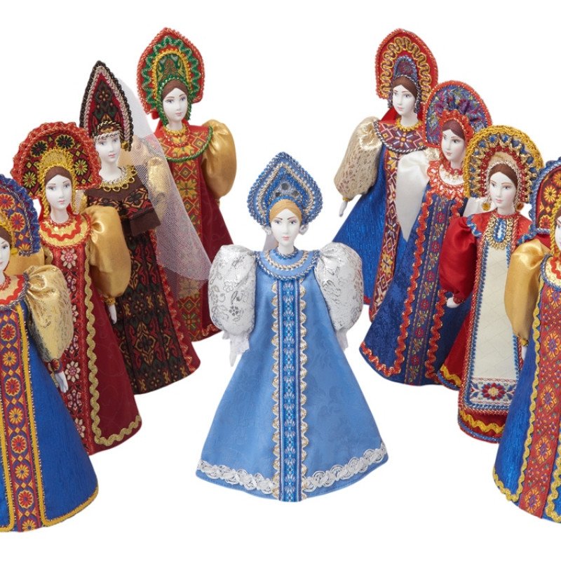 Подарочный набор: кукла фарфоровая, крем-мед, красный