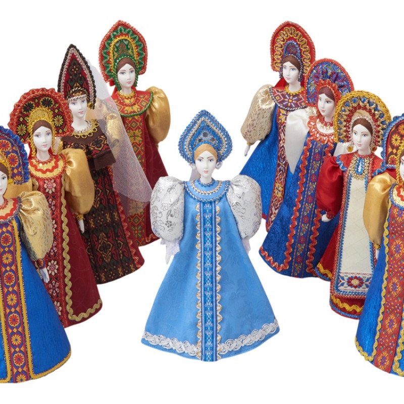 Подарочный набор: кукла фарфоровая, крем-мед, красный