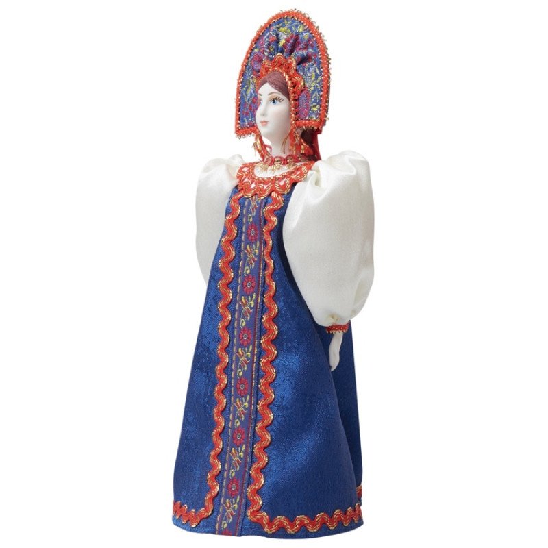 Подарочный набор: кукла фарфоровая, крем-мед, красный