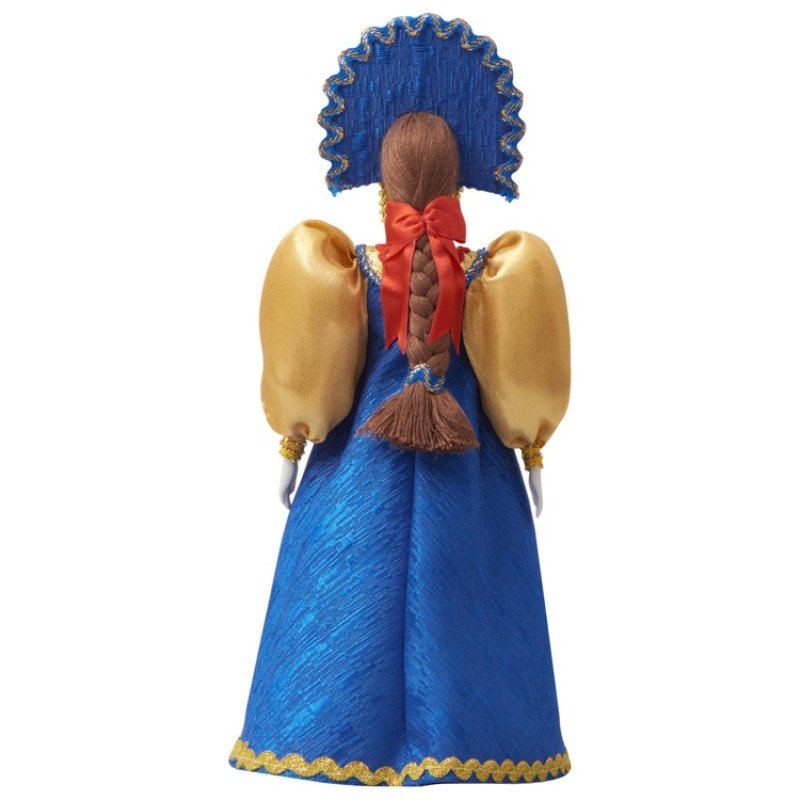 Подарочный набор: кукла фарфоровая, мед, синий