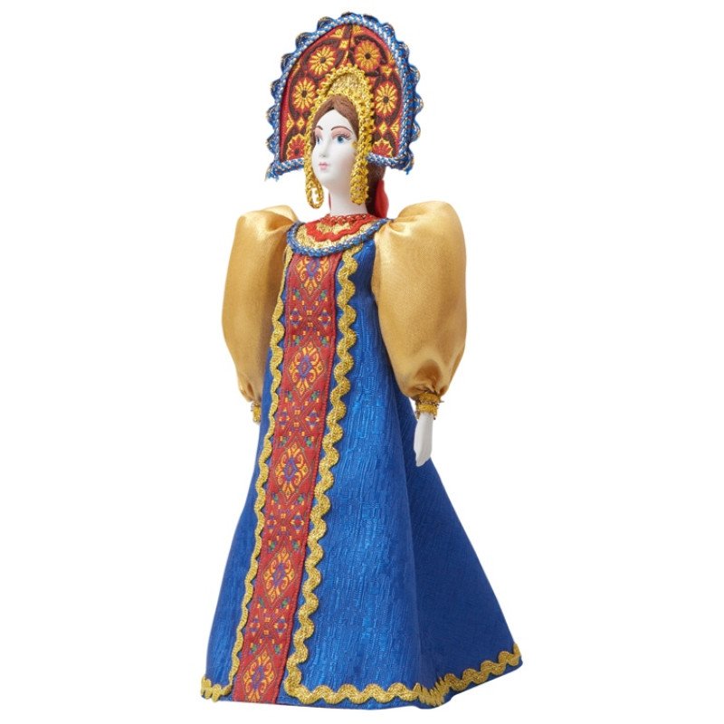 Подарочный набор: кукла фарфоровая, крем-мед, красный