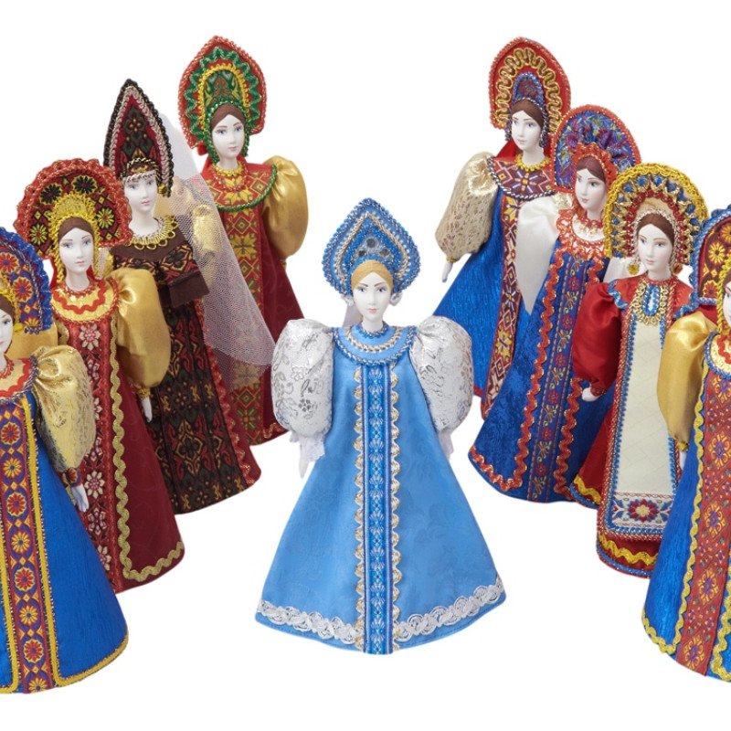 Подарочный набор: кукла фарфоровая, мед, красный