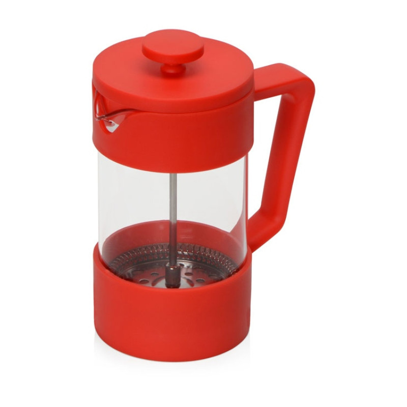 Подарочный набор с кофе, кружкой и френч-прессом "Бодрое утро", красный