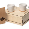 Подарочный набор с кофе, чашками в деревянной коробке "Кофебрейк"