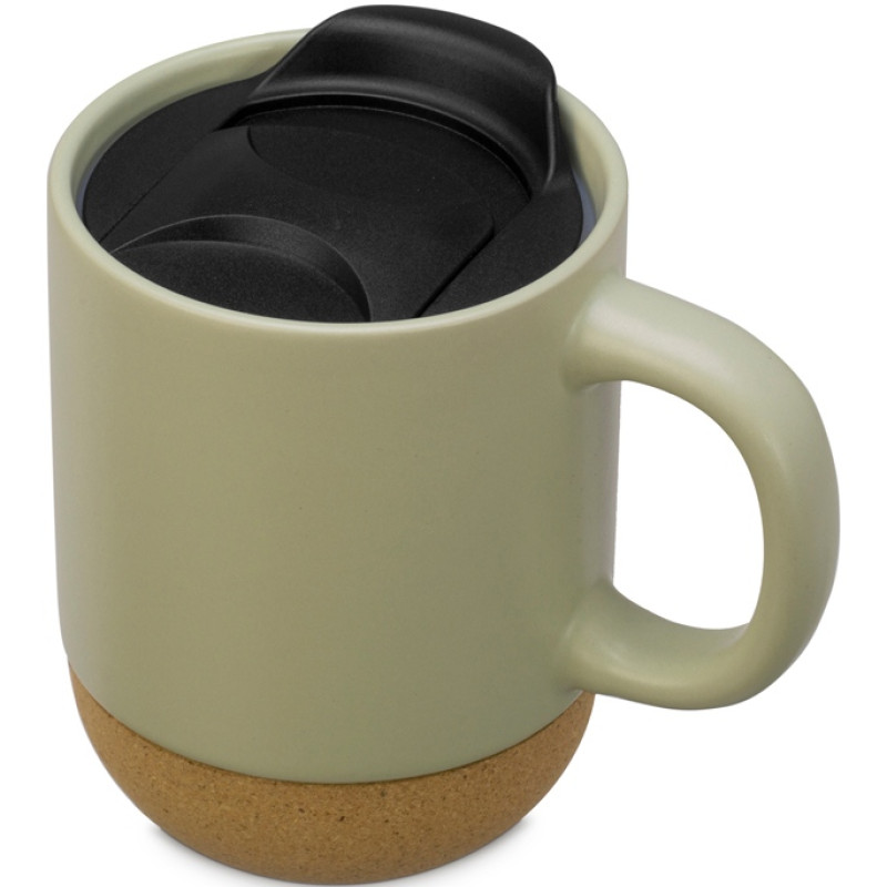 Подарочный набор с кружкой, медом и ложкой для меда, оливковый