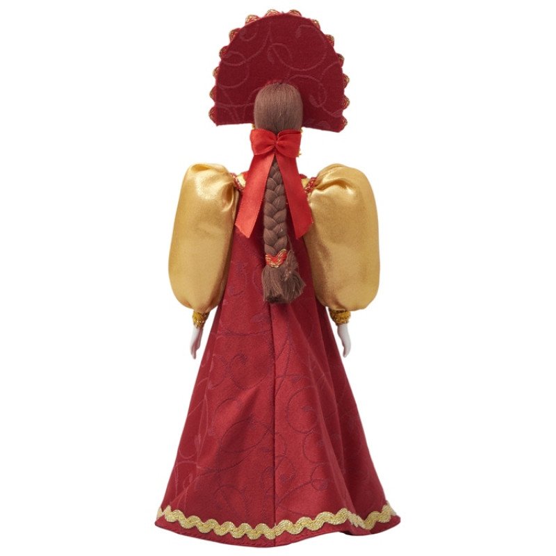 Подарочный набор: кукла фарфоровая, мед, красный