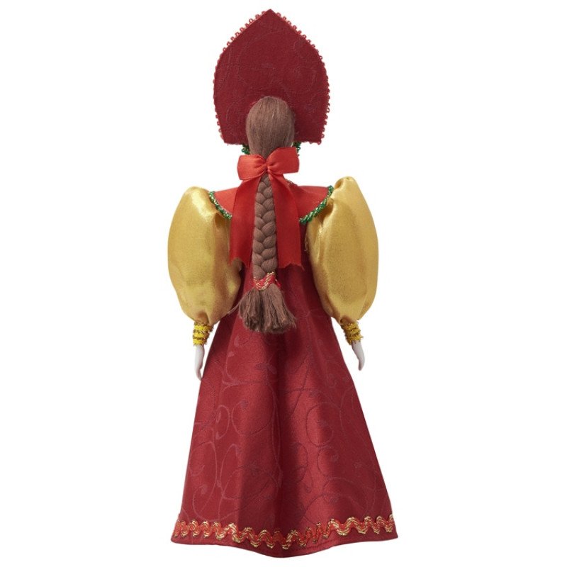 Подарочный набор: кукла фарфоровая, мед, красный