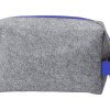 Косметичка из РПЕТ фетра с ручкой "Felt", серый с синим